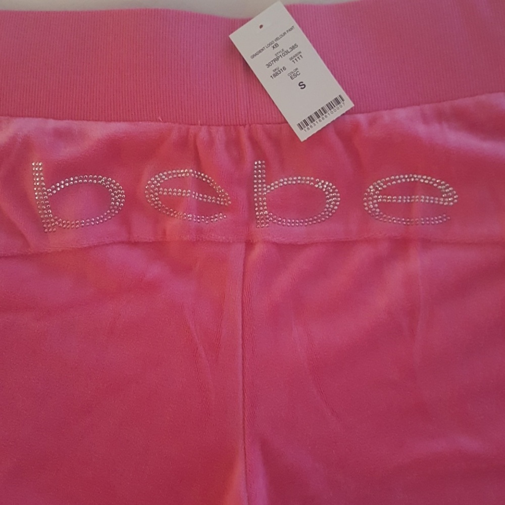 NWT bebe Velour Logo Pants Small